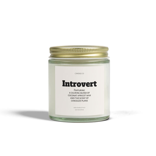 Introvert Scented Candles, Coconut Apricot Wax (4oz, 9oz)