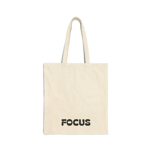 Focus Cotton Canvas Tote Bag, Eco-Friendly Grocery Tote, Stylish Beach Bag, Minimalist Shopping Bag, Gift for Students